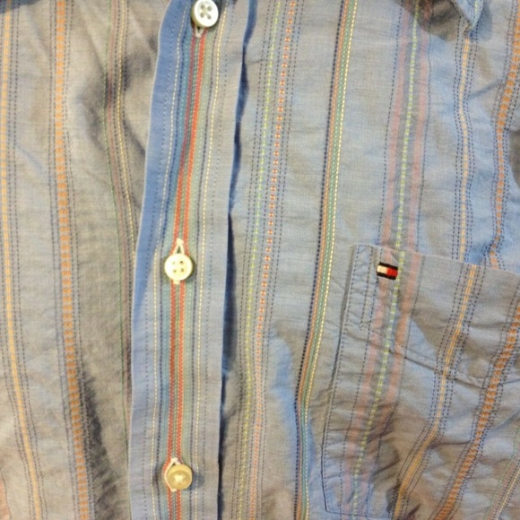 Tommy Hilfiger Shirt 80s 2 Ply Box Logo Summer Fun - Picture 4 of 7